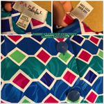 PAPELL BOUTIQUE BLUE, GREEN, & PINK DIAMOND PATTERN VINTAGE 80'S DRESS (8) Blue Photo 11