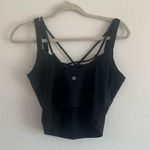 Athleta  L Black Strapp Crop Top Sports Bra Photo 0