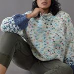 Anthropologie Gaia Sweater 2X Plus Size Speckled Knit Mock Neck Pullover Jumper Photo 0