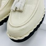 Franco Sarto Carolynn Womens Sz 8.5 Lug Sole Tassel Patent Leather Loafers Ivory Photo 5