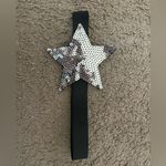 Black & Silver Sequin Star Elastic Headband Photo 2