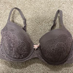 Victoria's Secret  Body by Victoria Lined Demi Grey Brown Lace Bow Detail Bra 34DD Photo 0