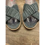 Eileen Fisher Blue LEATHER Cross SANDALS Size 6.5 Tumbled NUBUCK Slip On Photo 4