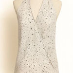 Tibi  Splatter Dot Halter Top White Multicolor Print Wrap Style Size S Photo 0