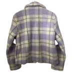 7 For All Mankind Seven For All Mankind Womens Small Purple Plaid Jacket Sherpa Teddy Truc… Photo 2