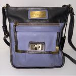 Americana by Sharif Medium Purse Blue Pebbled Leather Crossbody Shoulder Bag NWT Purple Photo 7