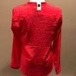 Gap  Neon Pink/Orange 5 Button Collarless Blouse Photo 5