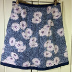 LL Bean Floral Lined Skirt‎ Side Zip Womens 10 Reg Favorite Fit Straight Preppy Blue Photo 0