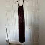 David's Bridal Burgundy Sequin prom dress Photo 4