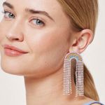 Nasty Gal Rainbow Rhinestone Waterfall Earrings Photo 0