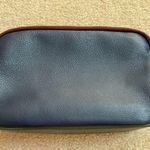 Talbots Colorblock Navy Olive Burgundy Leather Crossbody Zip Purse Photo 3