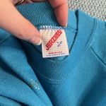 Jerzees Vintage Horse Carousel Sweatshirt  Glitter Pullover M 80s USA Crew Teal Photo 6