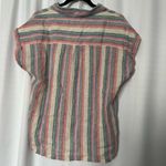 Orvis Women's Ladies Short Sleeve Button Up Linen Blend Shirt Top Stripe S Photo 6