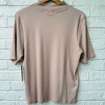 Joie  Women's Beige Mock Neck Short Sleeve Blouse Size XL Photo 0