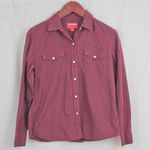 CHAPS  Denim Ladies' Snap Button Plaid Check Cowgirl Shirt Large Photo 0