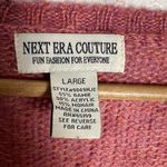 Next Era Couture Y2K Pink Mohair Cable Knit Long Sleeve V Photo 1