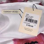 white floral satin ruched asymmetrical mini dress Photo 4