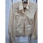 Maxine of Hollywood 4/$16 Maxine Womens Button Down Shirt Beige Long Sleeve Collared 14 Business Photo 1