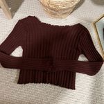 SheIn Deep Brown Ribbed Sweater Photo 4