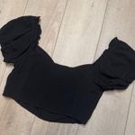 Sophie Rue  Black Puff Sleeve Crop Top Photo 2
