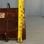 Brighton  Vintage Leather Bifold Wallet Brown Black Slip zip pockets Silver logo Photo 4