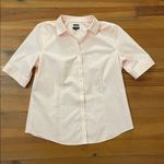 Talbots Peachy Pink Short Sleeve Button Up Shirt Top Womens Size 12 Photo 2