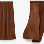 ZARA WOMAN Brown Flowy Lightweight Crinkle Effect Midi to Maxi Skirt Size Medium Photo 0