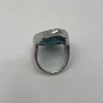 Laundry by Shelli Segal  Cocktail Ring Green Silver Rhinestone Teardrop Glamour Photo 1