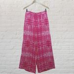 Amanda Uprichard  Pink Silk Tie-Dye Wide Leg Pants | Boho Resort Chic | Size M Photo 2