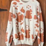Simply Southern  Crew Neck Cow Patterned Long Sleeve Fluffy Sweater Size LARGE Photo 0