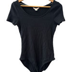 Brooks Brothers Luxe Short Sleeve Scoop Neck Ribbed Bodysuit Black Size Large Photo 0