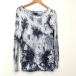 American Eagle  Shoulder Stitch Sweater Gray Black ? Tie Dye Boho Crew Neck Boho Photo 1