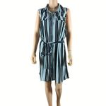 City Chic  Striped Sleeveless Button Front Shirt Dress Size 14 Photo 4