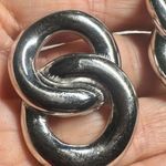 Givenchy Paris NY silver tone double hoop vintage clip on earrings Photo 3