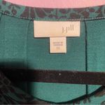 J Jill Jersey Knit Midi Dress Women Size XS Dark Floral Whimsigoth Casual Office Green Photo 4