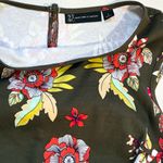 New York & Co. Women’s Fit and Flare Dress Sleeveless Green Floral Striped 100% Cotton •Size Small Photo 8