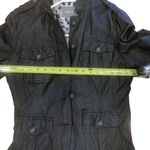 Kenna T womens biker core leather moto jacket black button front size medium Photo 9