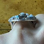 White Buffalo Turquoise Blue Moon Turquoise Sterling Silver Ring Size 7 Photo 1