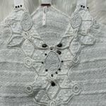 Free People  White Racerback Tank Top With Beaded Detail Photo 3