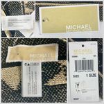 Michael Kors NWT Metallic Pindot Logo Scarf Gold Black Photo 11