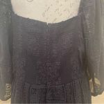 Johnny Was  ELLA SILK COTTON MINI DRESS BLACK EMBROIDERED PUFF SLEEVES Sz XL Photo 6