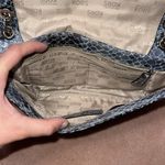 Michael Kors Fulton Denim Blue Python Leather Shoulder Bag Photo 5