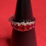 Bomb Party RBP7748 “Dazzle Me” LC Ruby/Quartz on Rose Gold Size 11 Ring NWT Red Photo 0