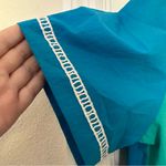 Teddi Vintage 80’s White and Teal Half Button Up Shirt with Shoulder Pads Blue Size L Photo 5