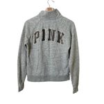PINK - Victoria's Secret VS PINK quarter zip‎ pullover sweatshirt knit rose gold logo top XS Photo 2