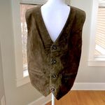 Vintage Wilson’s Leather Brown Genuine Leather Vest Satin Back with Buckle Sz XL Photo 7
