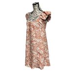 Bleu Pepper Orange Floral Milkmaid Cottegecore Mini Dress Beach Coastal Preppy L White Size L Photo 1