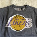 Nba Los Angeles Lakers Gray Cropped Sweater Photo 1