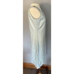 Old Navy VTG  100% Linen Dress Sz 4 Pale Green Knee Length Embroidered Lined Photo 3