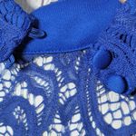B Darlin  Royal Blue Lace‎ Mock Neck Sleeveless Fit Flare Dress Size S Photo 7